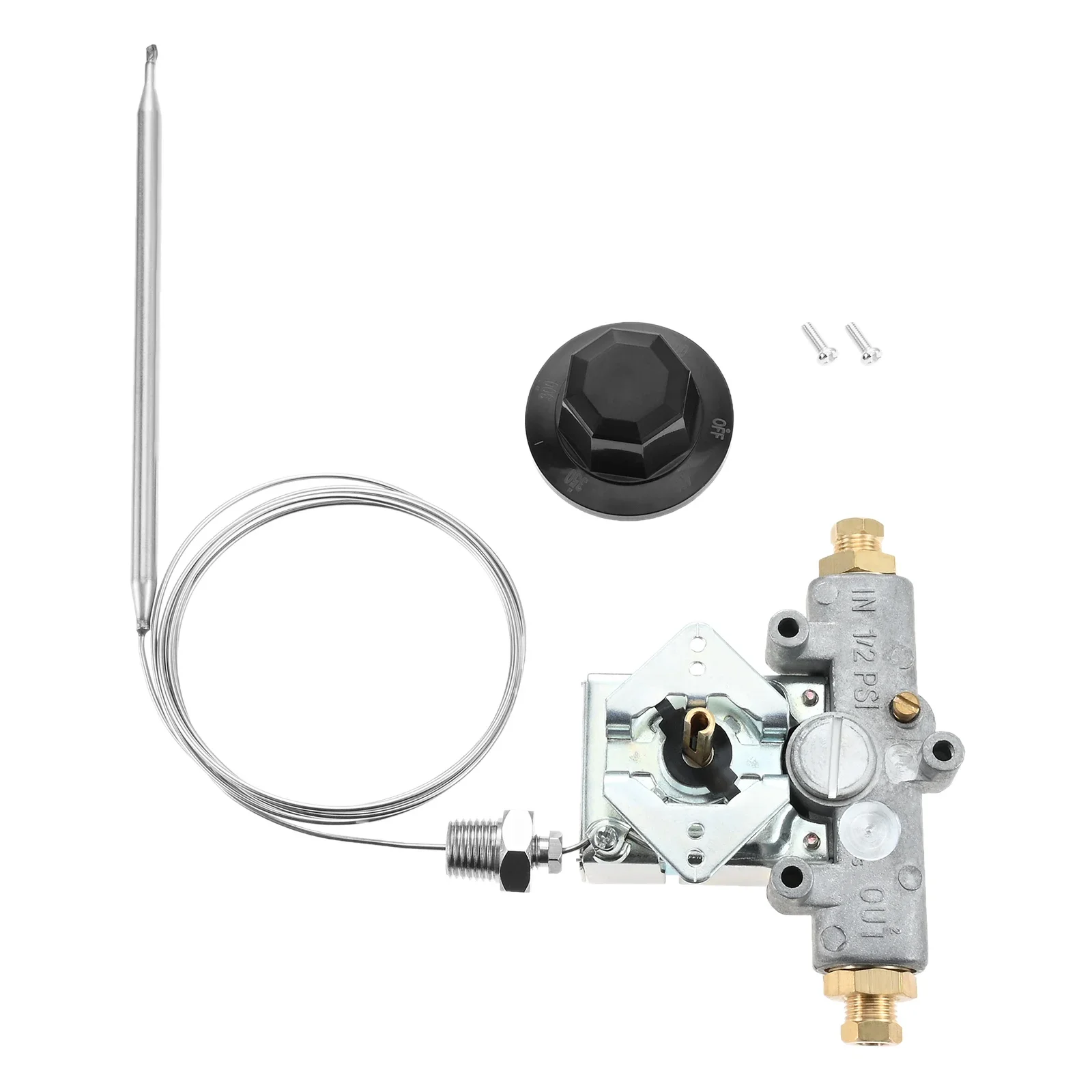 Термостат для газовой фритюрницы, совместимый с Pitco P5047588 GSA60301800 4290-006, газовый термостат с диапазоном F 200-400 F, 1/4 дюйма, Mpt, коробка для вещей