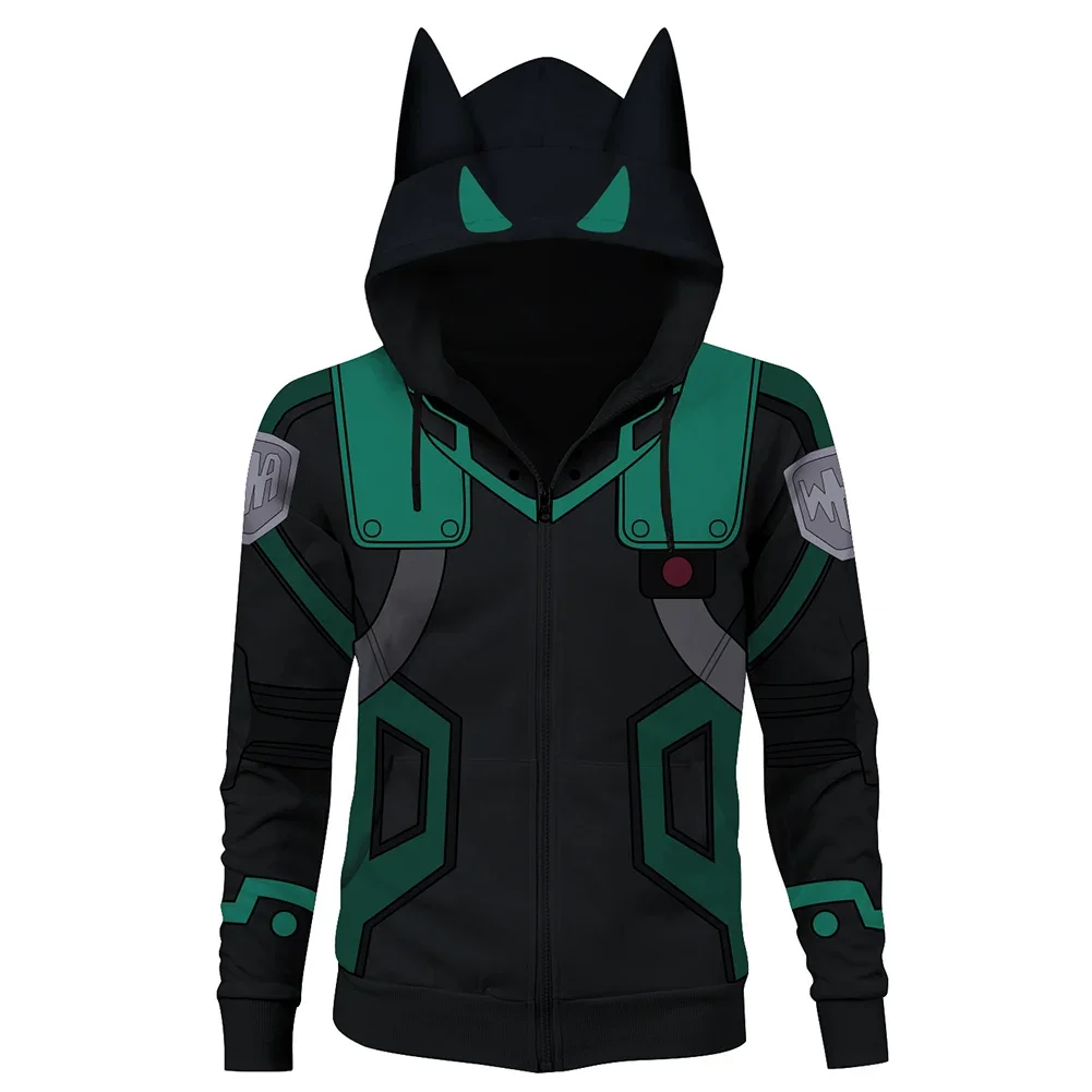 

Anime My Hero Cosplay Academia Midoriya Izuku Cosplay Mask Hoodie Men Costume Roleplay Fantasia Halloween Carnival Cloth Jacket