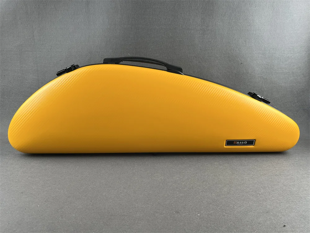 YELLOW Stylish Carbon Fiber Violin case 4/4 Size/ Camber Model Super Sturdy w/ Number Lock Quality Gurantee