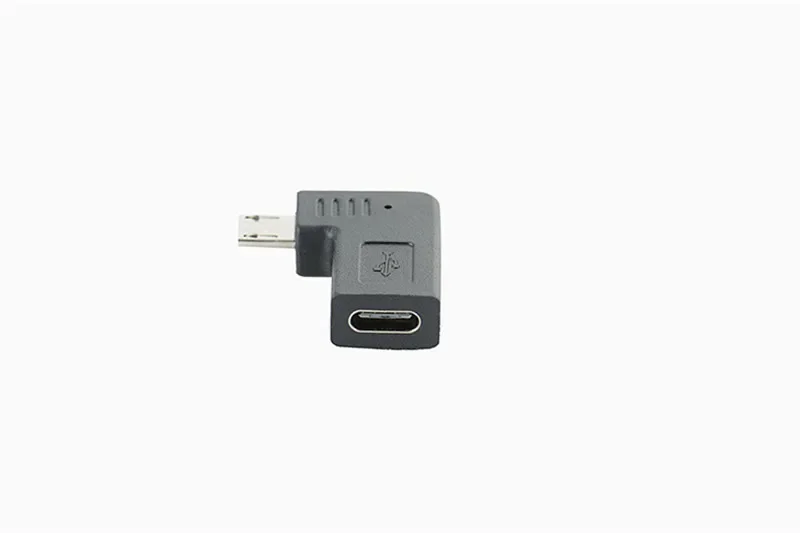 Adapter danych żeński typu C na Micro USB 2.0 5-pinowy męski 90 stopni lewy i prawy kątowy typ c