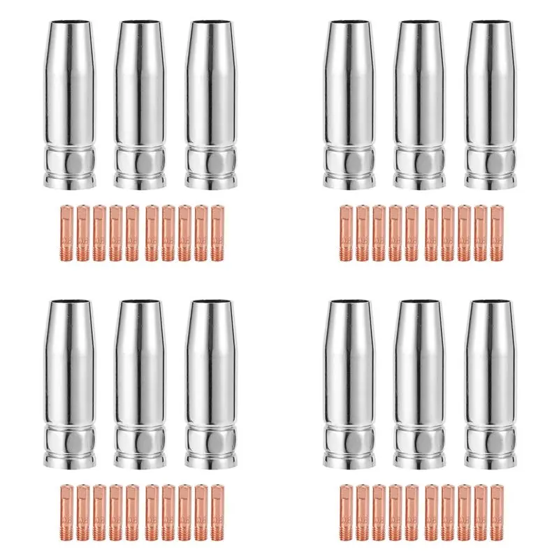 

YLS-52Pcs CO2 Mig Welding Torch Aircooled MB 15AK Contact Tip Holder Gas Nozzle 0.8Mm Welder Shield Shroud Nozzle Tip Kit