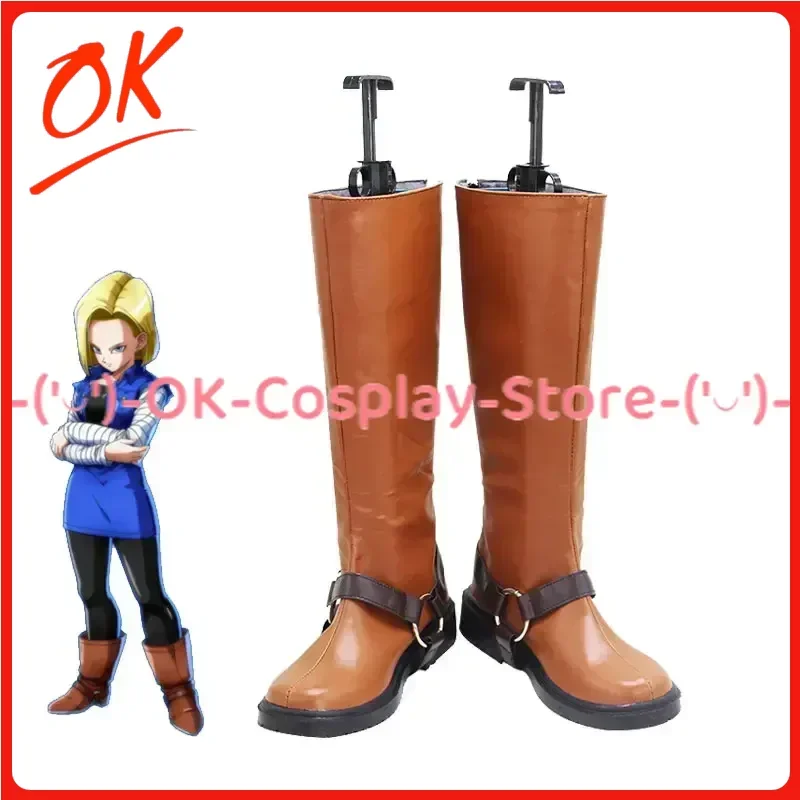 

[Customized] Lazuli Cosplay Shoes Android 18 Anime Roleplay Prop Halloween Carnival Party PU Leather Boots