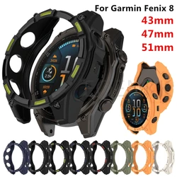TPU Protective Cover For Garmin Fenix 8 43mm/47mm/51mm Soft Silicone Case For Garmin Fenix 8 Protection Shell Bumper Accessories