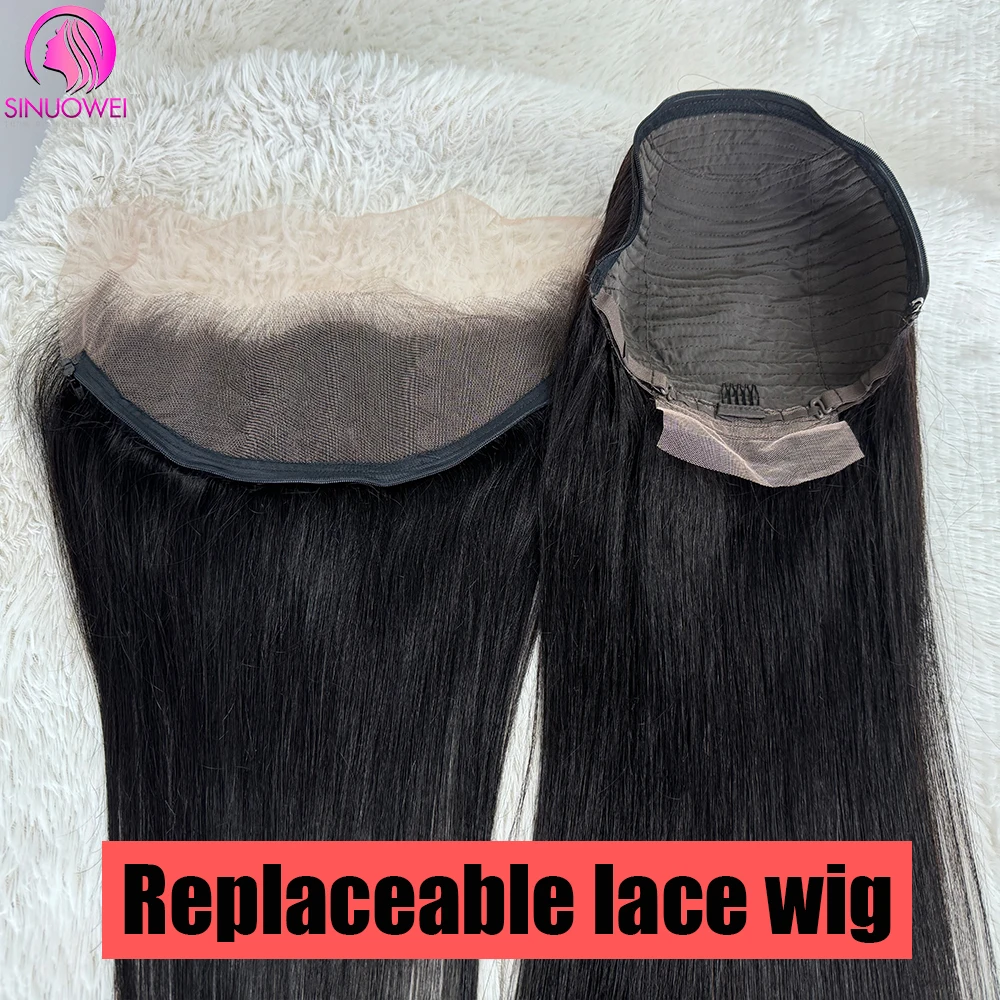 New Fashion Removable Wig 13x4 Transparent Lace Front Human Hair Wig Splicing Style For Women Brazilian Zipper Wig