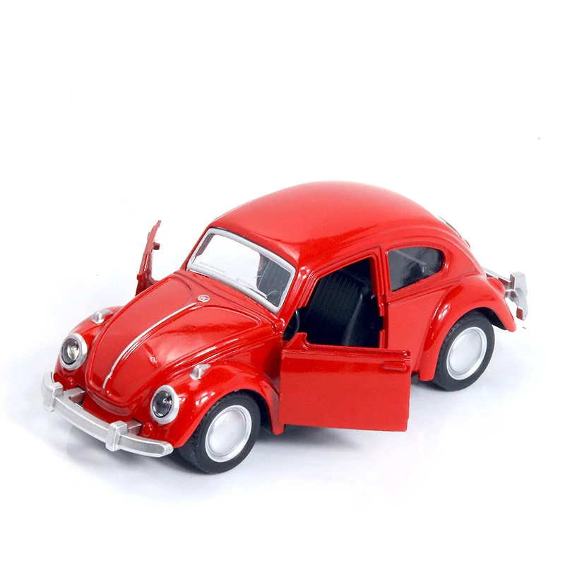 ZK40 2023 nueva llegada Retro Vintage escarabajo Diecast Pull Back modelo de coche juguetes para niños regalo decoración figuritas lindas miniaturas