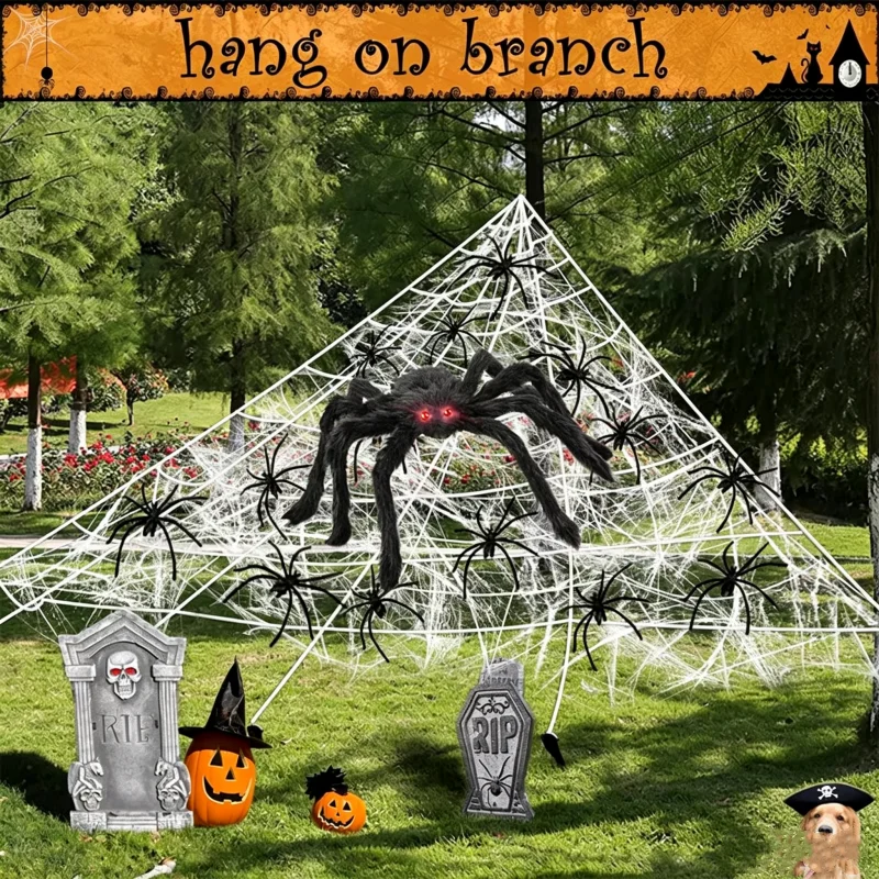 New Giant Halloween Spider Indoor & Outdoor Yard, Porch Decor for Haunted House or Home, Party ,Halloween Decorations