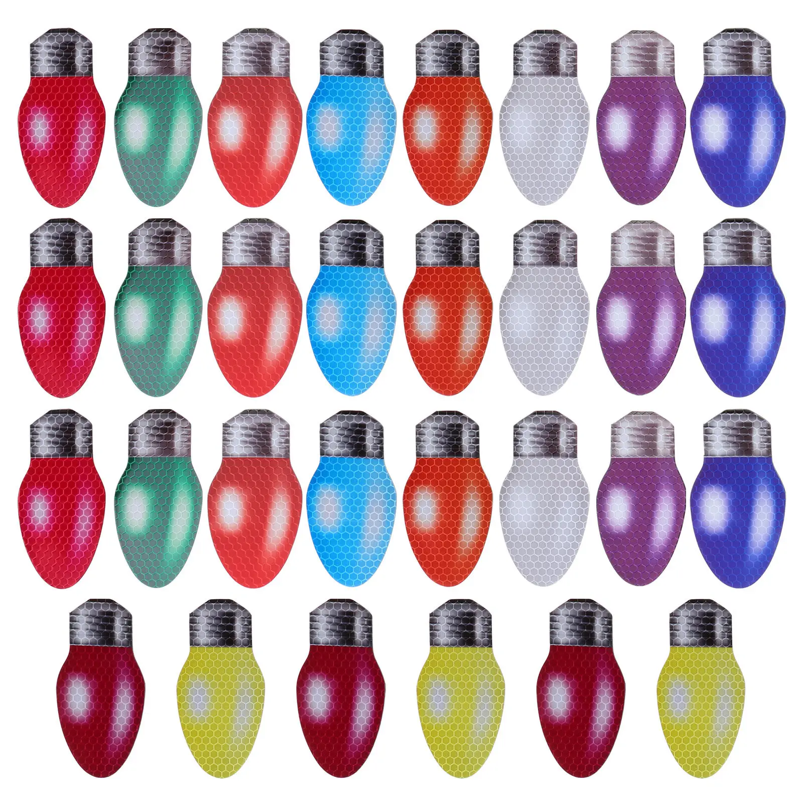 30Pcs Light Up Reflective Bulb Magnets Hold Rain Wind Snow High Speed Car Fridge Garage Door Metal Surface Magnetic
