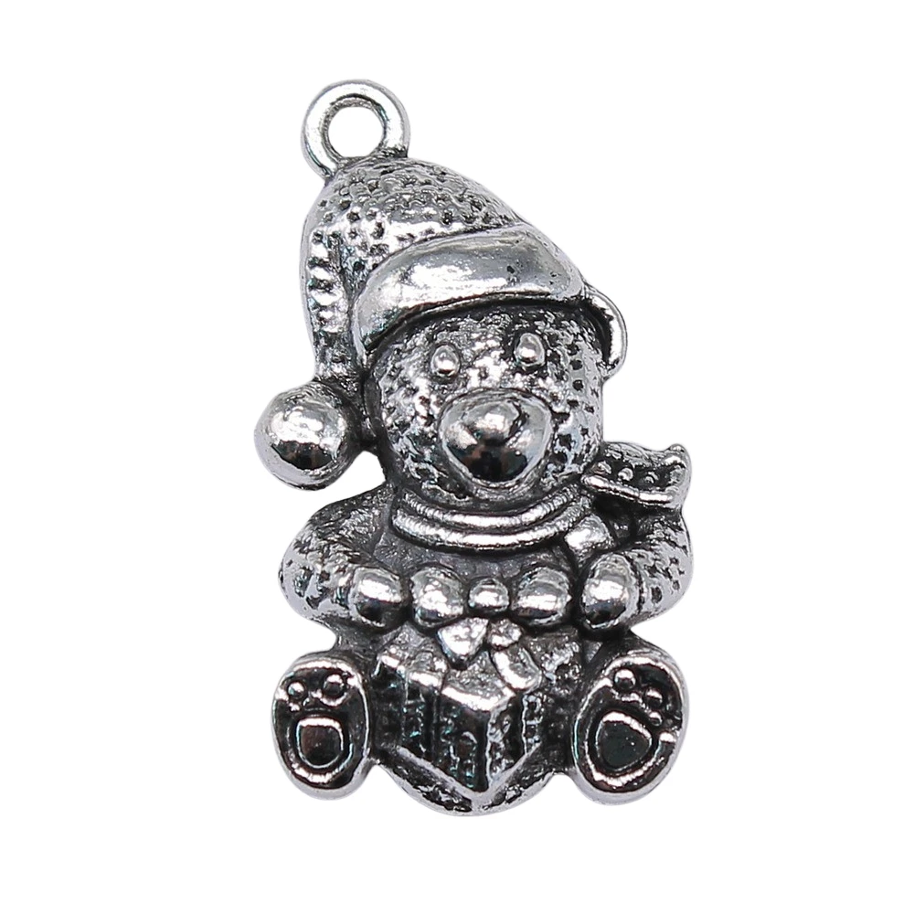 10pcs Charms Christmas Gift Snowman 28x16mm Antique Silver Plated Antique Bronze Pendant Christmas Gift Snowman Charms