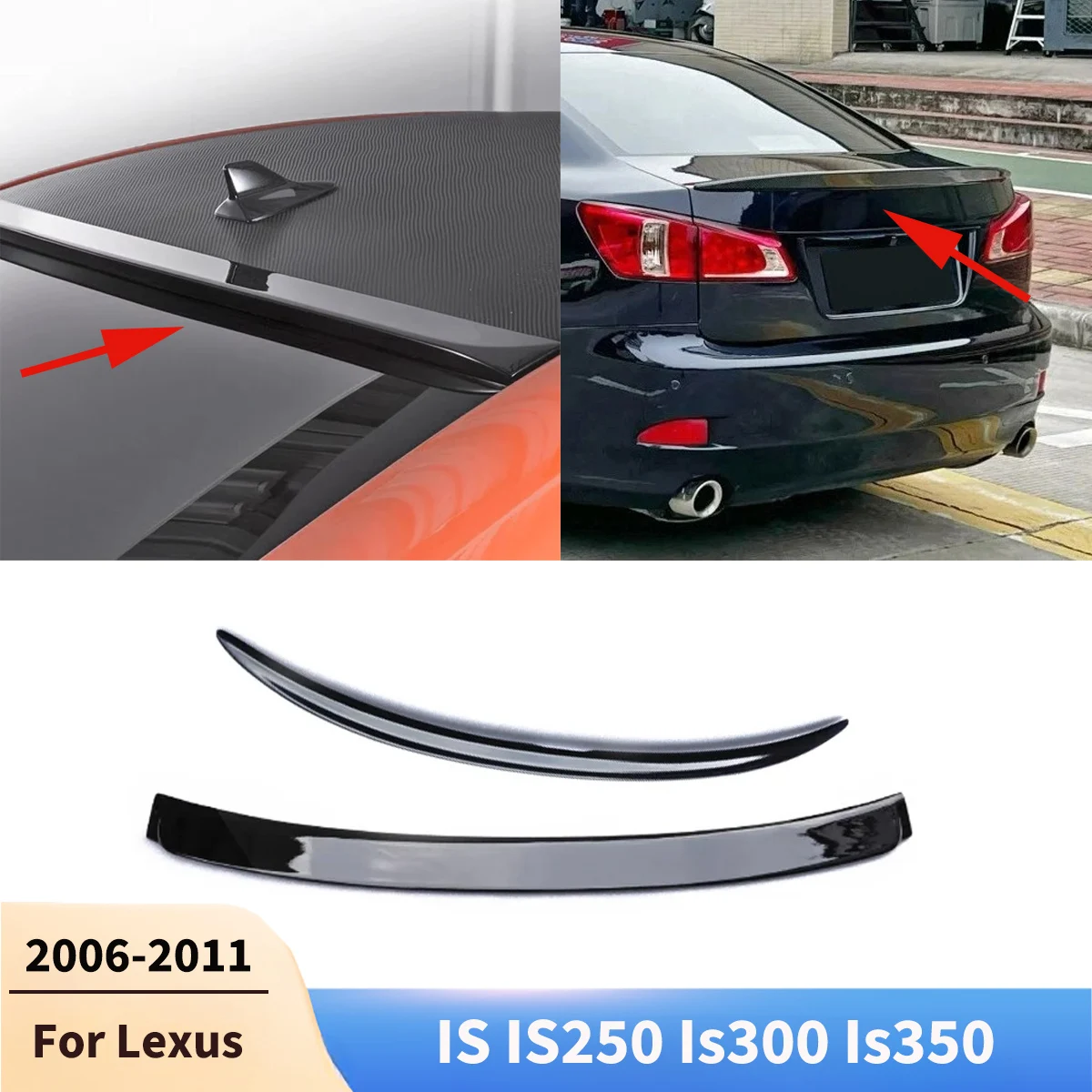 

For Lexus IS IS250 Is300 Is350 2006-2011 Car Spoiler Wing Rear Trunk/Top Lid Tail Fin Guard Board External Tuning Accessories