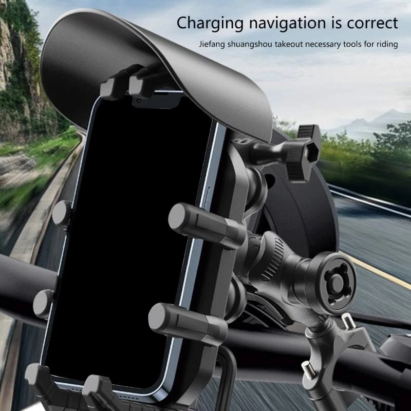 

B03C Shock Absorbing Motorcycle Phone Mount Rack with Quick Release for Rough Terrain
