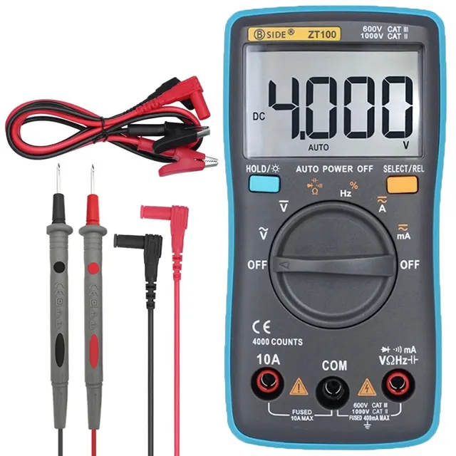 Multimetr cyfrowy BSIDE 4000 zliczeń napięcie DC/AC prąd pojemność Hz dioda Ohm Tester amperomierz woltomierz podświetlenie