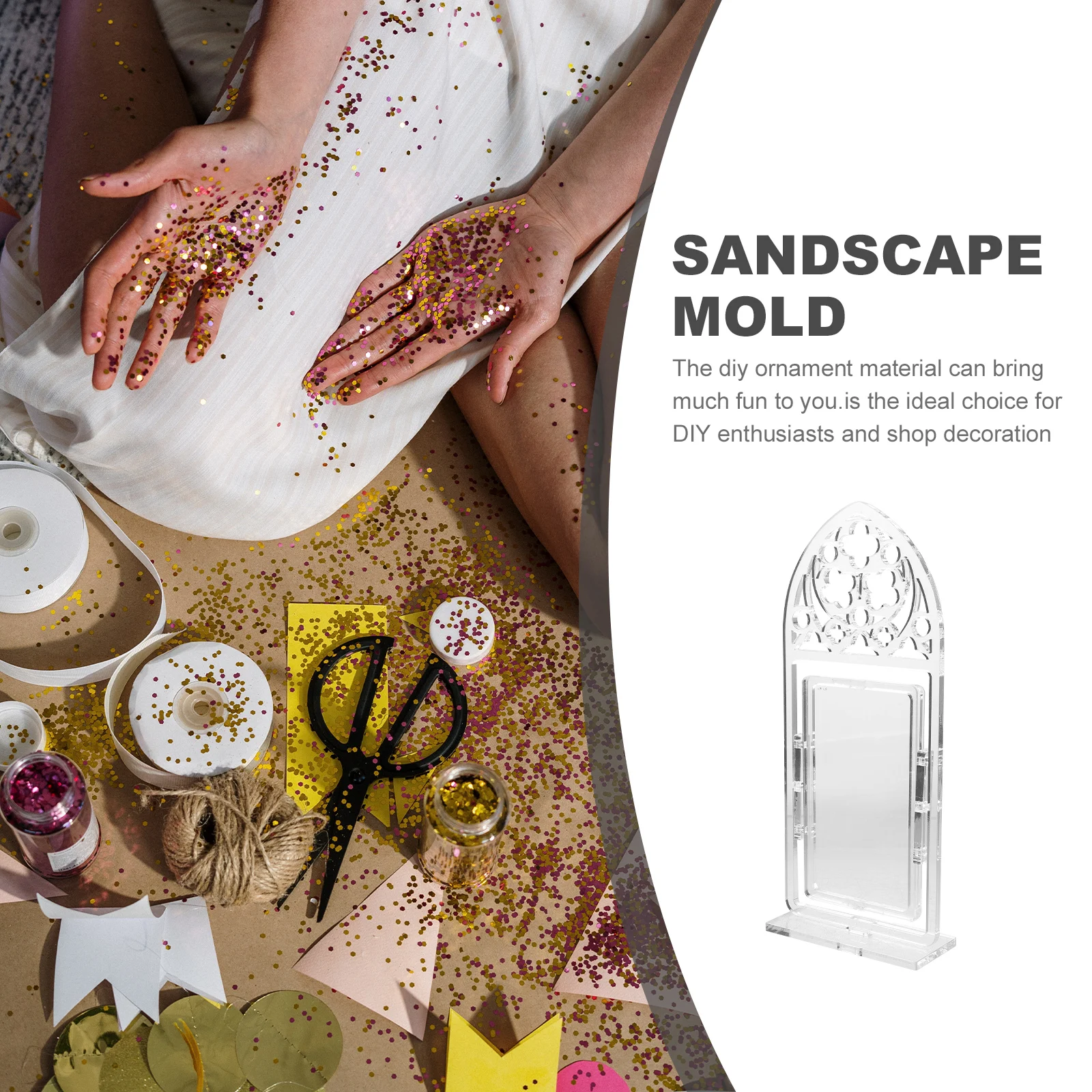 Pendolo di sabbia Decorazione artigianale in plastica Ornamento fai da te Porta carte Display Supporto per foto da tavolo Home Office Decorativo da tavolo