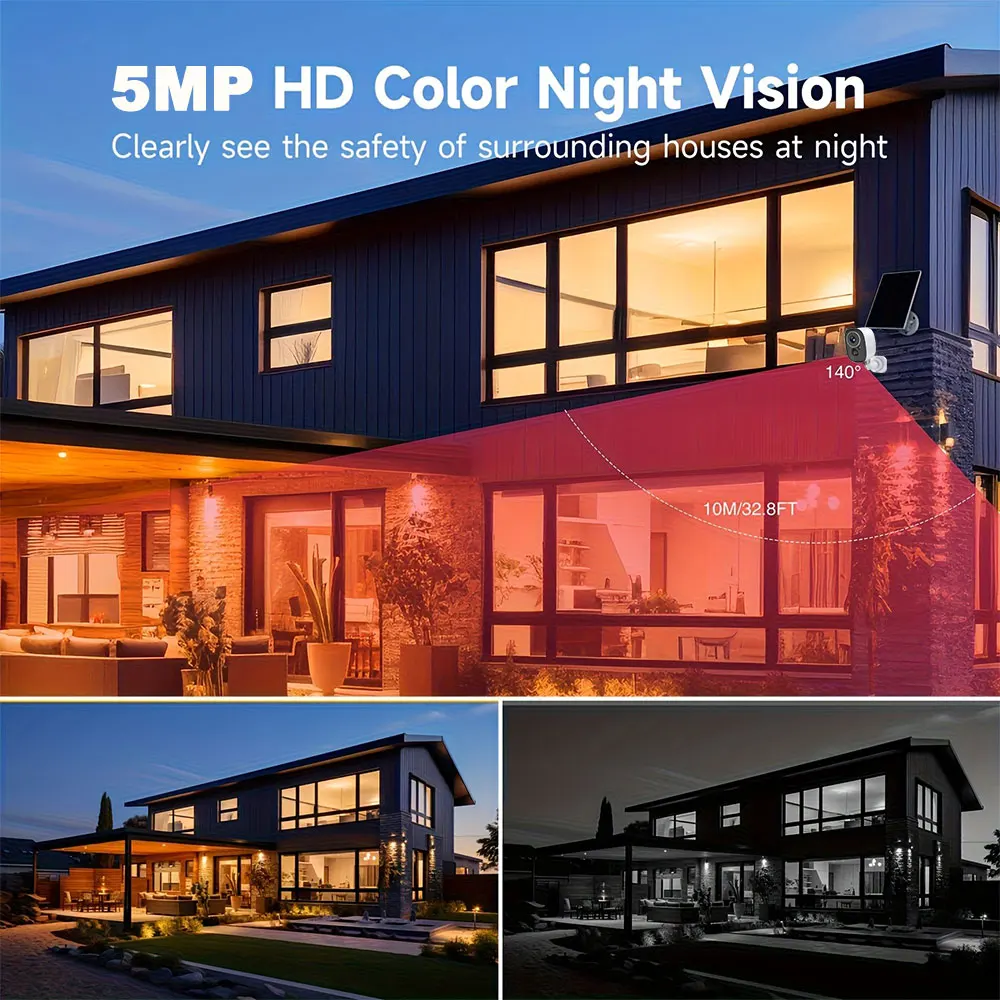 Tuya 5MP solaire Wifi caméra extérieure sans fil faible puissance batterie caméras de sécurité PIR humain détecter Surveillance IP Cam couleur nuit