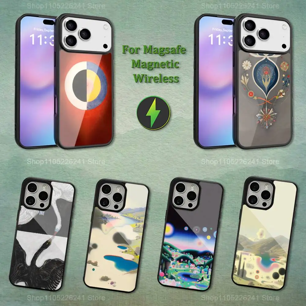 

Painting K-Klint Art For iPhone 16,14,13,15,11,12,17,Plus,Mini, Pro,For Magsafe,Max,Magnetic Wireless Charging Case