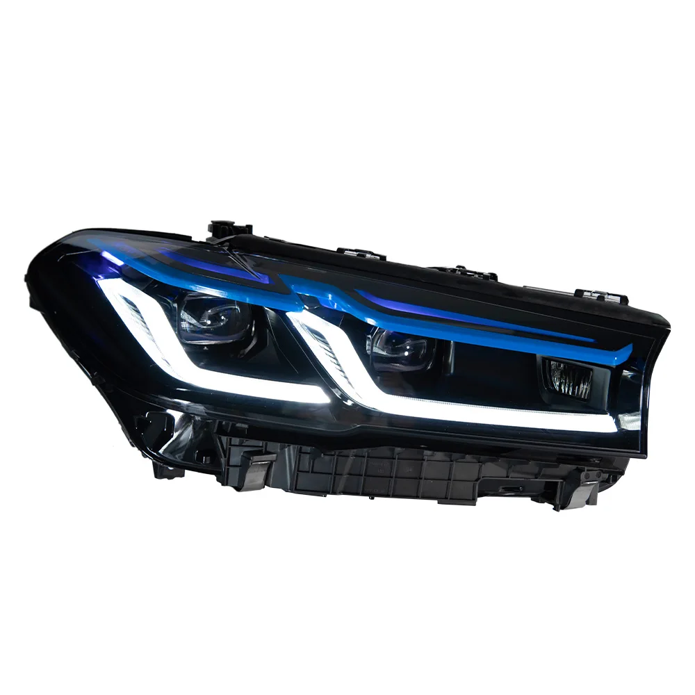 For BMW 5 Series 18-20 year headlight assembly G38 G30 modification later LCI blue eyebrow daytime running light steering