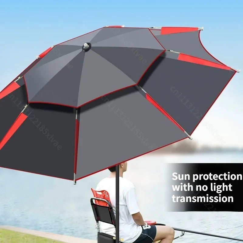 for Beach Parasol fishing umbrella shade 1.8-2.6m Double-Layer Fold Big Garden Parasol Windproof umbrella Large Outdoor Umbrella