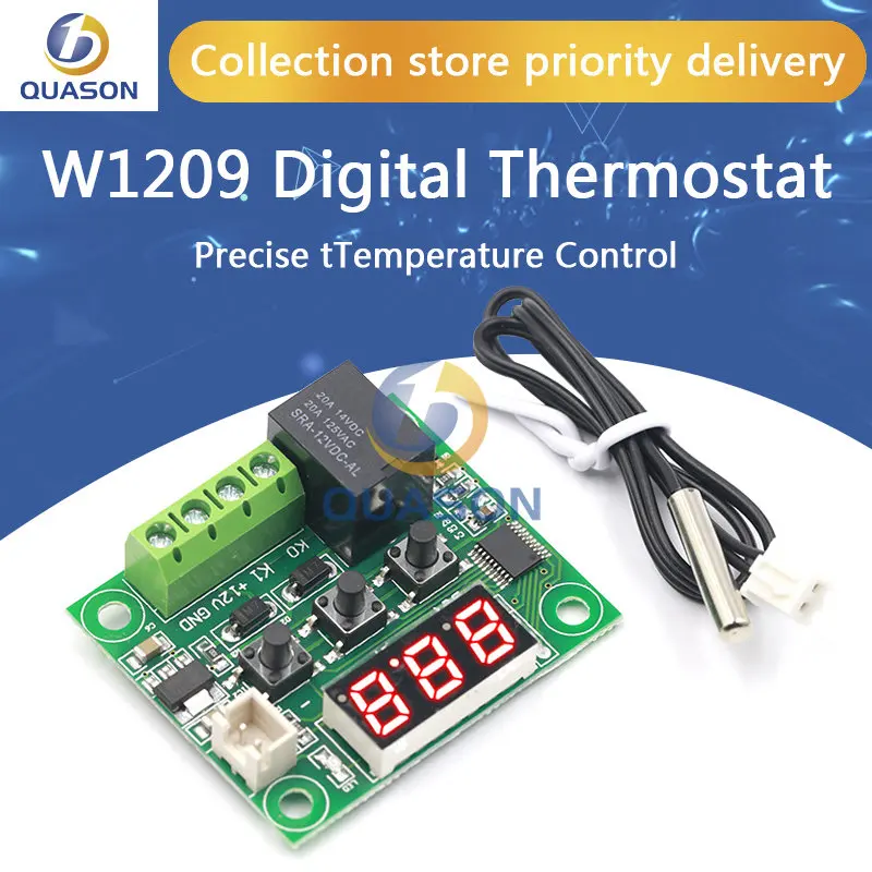 1PCS W1209 DC 12V heat cool temp thermostat temperature control switch temperature controller thermometer thermo controller