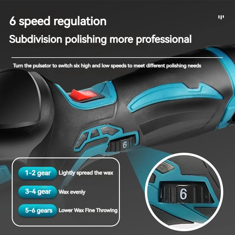 VIP 12V Cordless Car Polisher 6 Speed Adjustment Electric Dual Action Car Polishing Machine & Waxing Power Tools KR Adapter