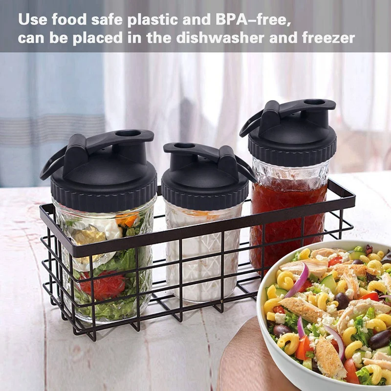 Mason Jar Lids - 12 Pack Canning Lids Flip Cap Lids With Leak-Proof Seal Storage Caps(Jars Not Included)