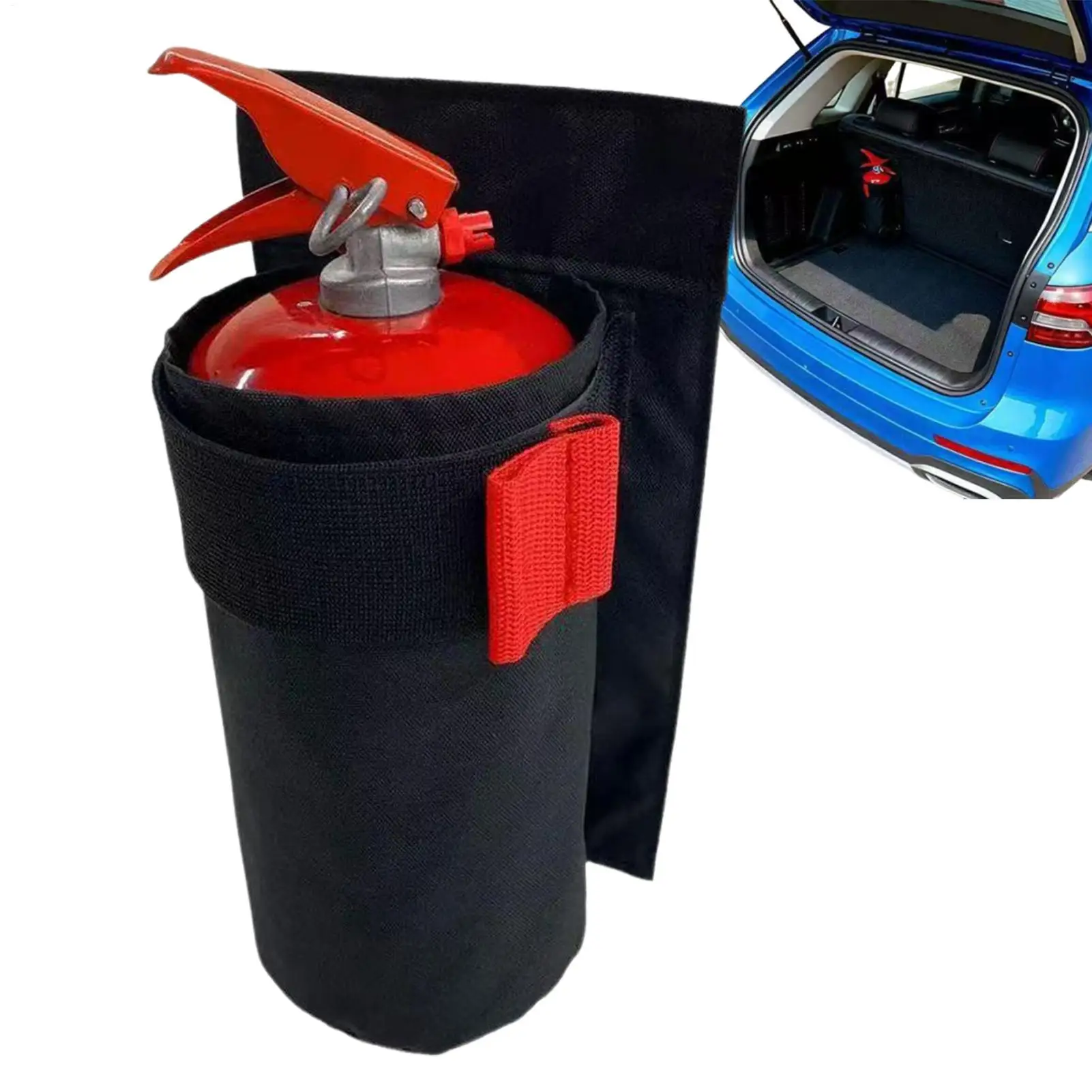Car Fire Extinguisher Organizer Trunk Storage Bag, Backseat Storage & Trunk Mount Bracket for Fire Extinguisher Storage