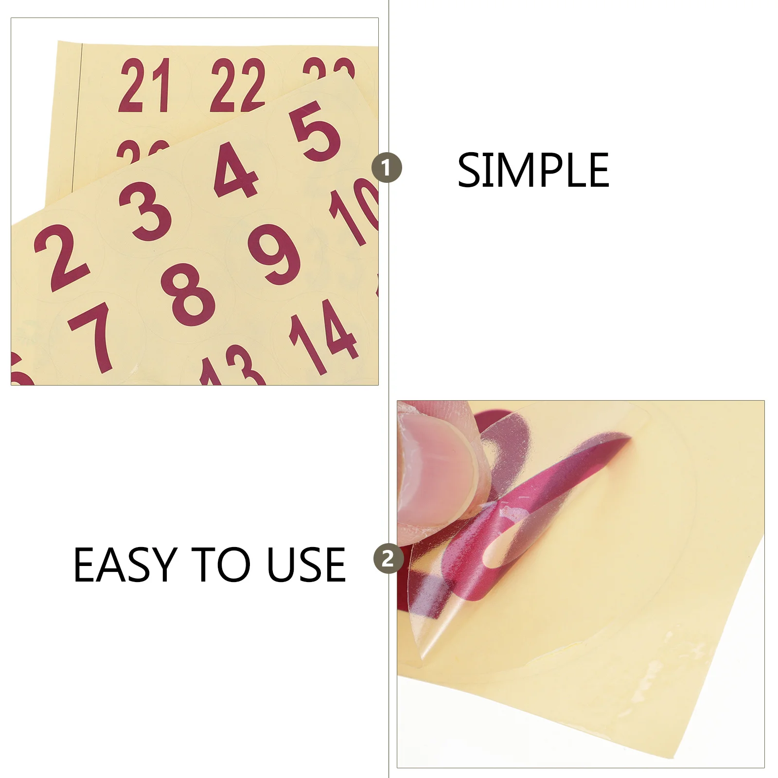 ورقتان كبيرة الحجم بأرقام مستديرة، ملصقات أرقام تسلسلية لاصقة مقاومة للماء لتزيين وضع وضع الملابس