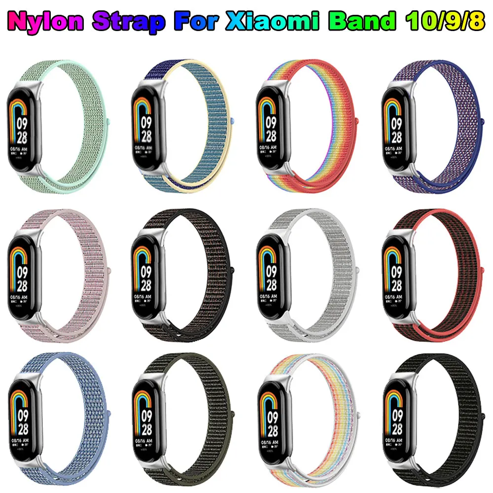 Nylon Armband Für Xiaomi Band 10 9 8 NFC Smart Uhr Schleife Strap Armband Für Mi Band 10 band 8 Band 9 Handgelenk Zubehör