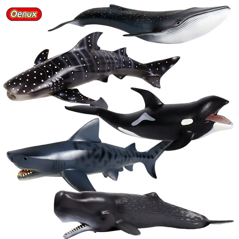 الحياة المحيطية الحيوانات الحوت دولفين الفرح القرش Narwhal الأسماك الاستوائية نموذج عمل أرقام البلاستيكية التعليم لعبة أطفال هدية