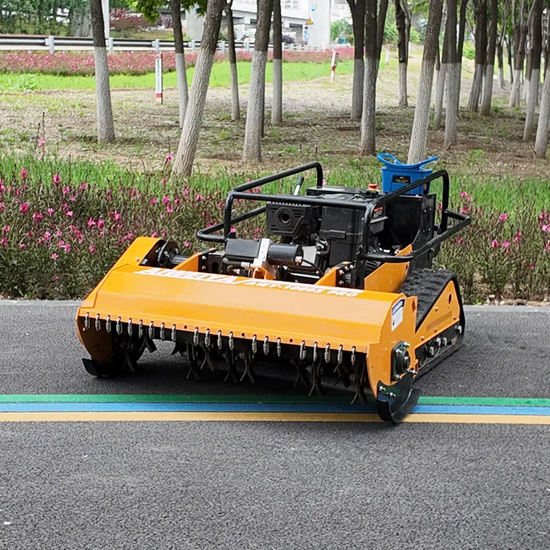 

Customized flail mower Easy Start Lawn Mower One Key Start Petrol Robot Remote Control Grass Cutter Simple Operation