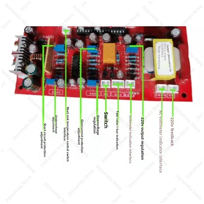 Pure Sine Wave Inverter Mainboard Semi-finished 24 Tubes, Power Frequency Inverter Board for Solar PV DIY