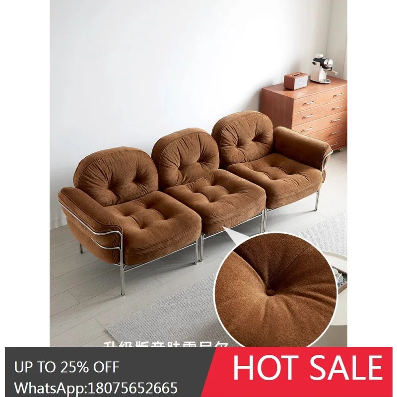 

SGF Straight Row Sofa Vintage Style Single Seat Three Seat Retro Fabric Sofa