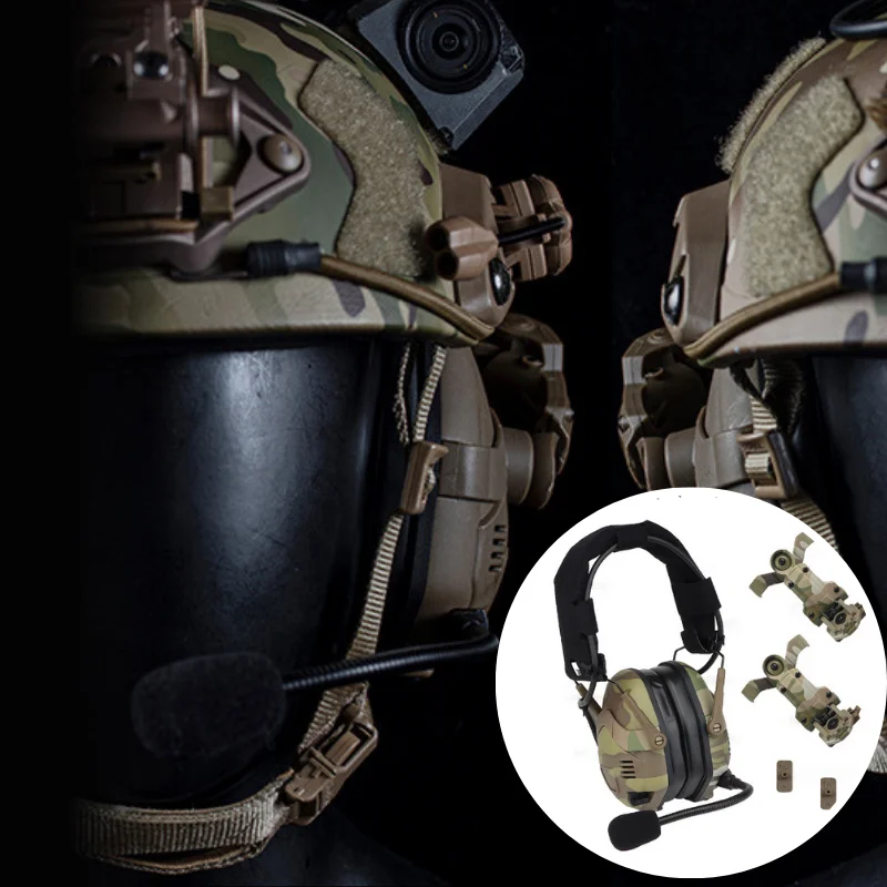 2 in 1 Reduction Headset GEN 6 Tactical Headset Hunting Shooting Noise Reduction Headset for OPS Core ARC and Wendy M-LOK Helmet