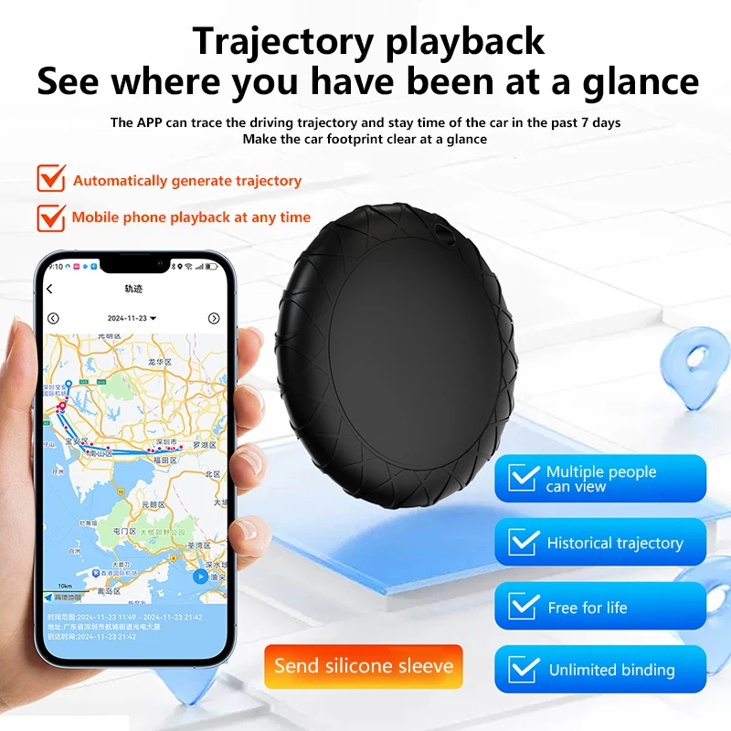 

Мини-трекер Bluetooth, устройство против потери, круглая детская сумка для домашних животных, кошелек с отслеживанием, умный локатор, брелок с позиционированием, 2025