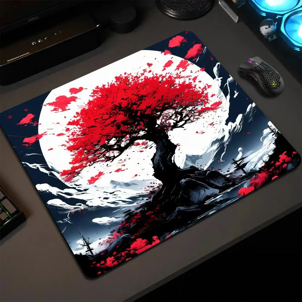 Sakura Moon tapis de souris 40X45 grand carré ordinateur bureau jeu Table tapis en caoutchouc anti-dérapant tapis de souris 22x18 petits tapis de bureau décor
