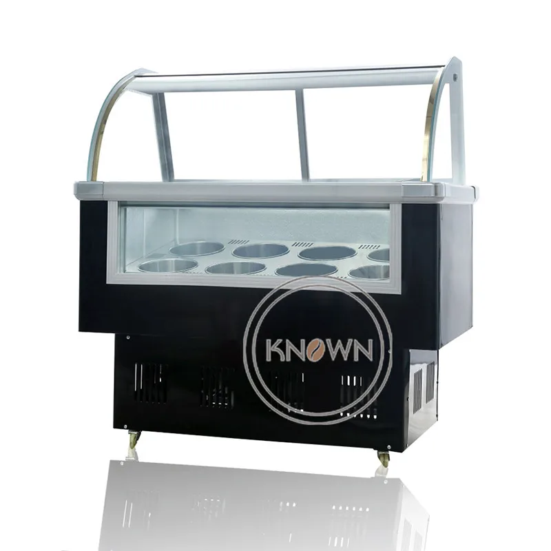 

Ice Cream Display Commercial Cream Freezer Display With 8 Round Cylinder Stainless Steel Popsicle Showcase