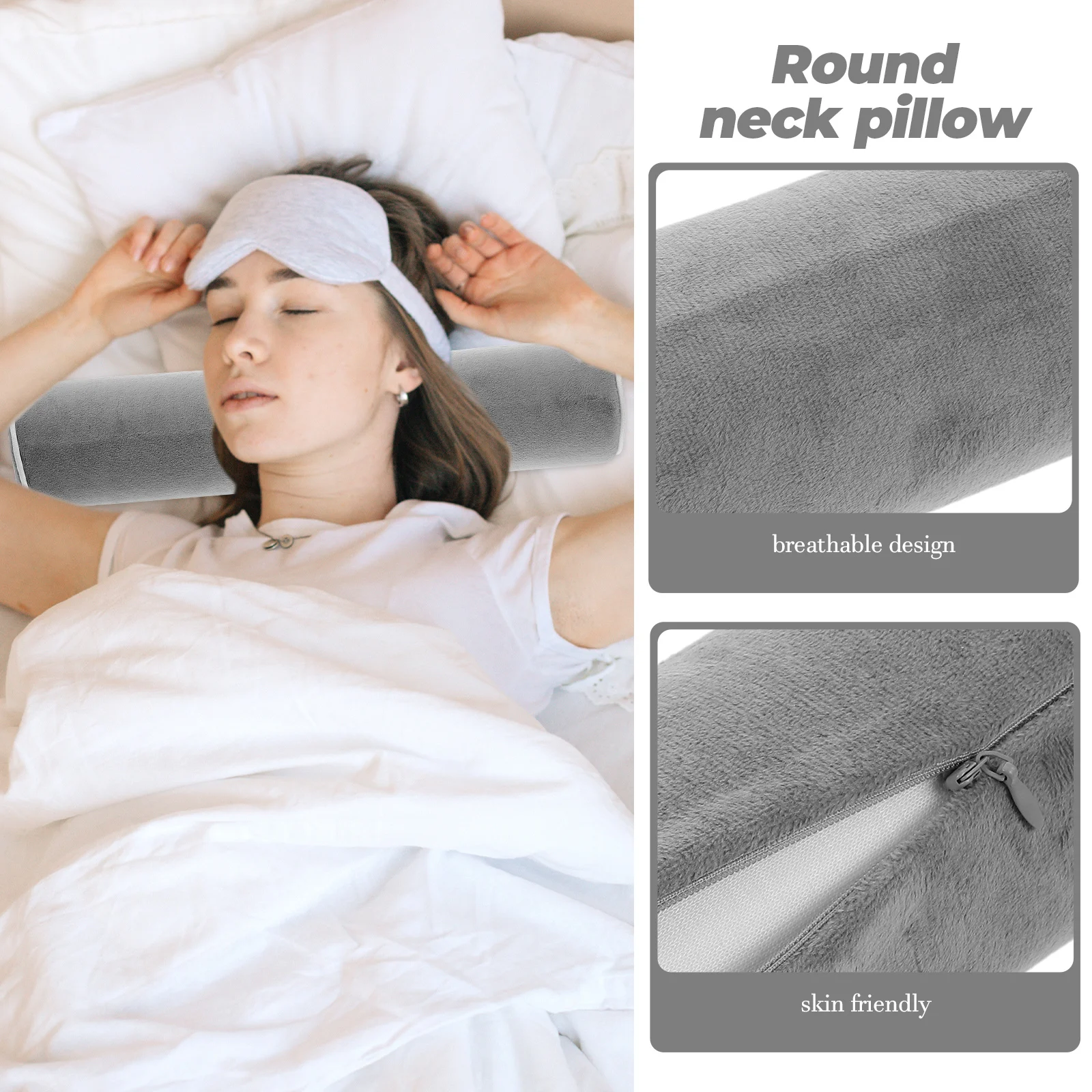 Neck Pillow Cylinder Round Cervical Support Chaise Longue Spine Lumbar Sleeping Cotton Column