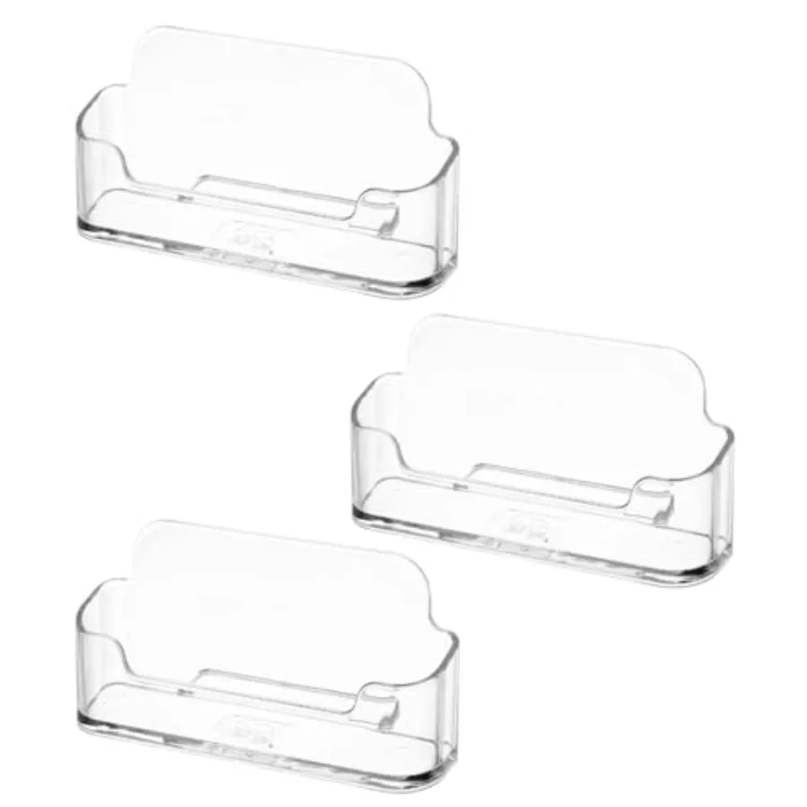 

- Акриловый держатель для визитных карточек для стола, прозрачные пластиковые держатели для визитных карточек, подставка, 3 упаковки, подходит для 40-60 карточек