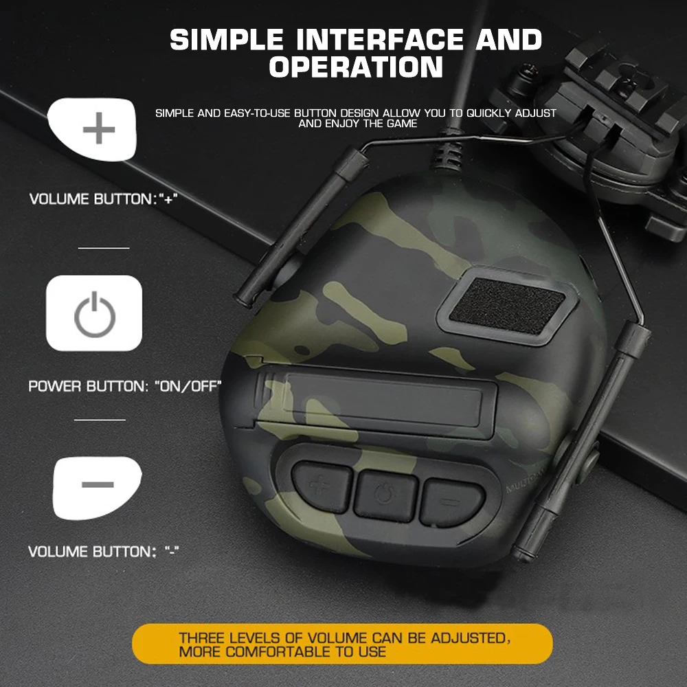 Gen 5 Tactical Headset With Sound Pickup & Noise Reduction Function For Hunting Militar Shooting Airsoft Helmet