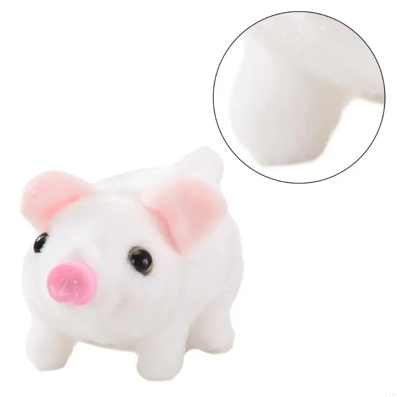 F19F Musical Electric Plush Pig Toy Oinking Walking Soft Stuffed Animal Christmas Birthday Gifts for Kids Toddlers