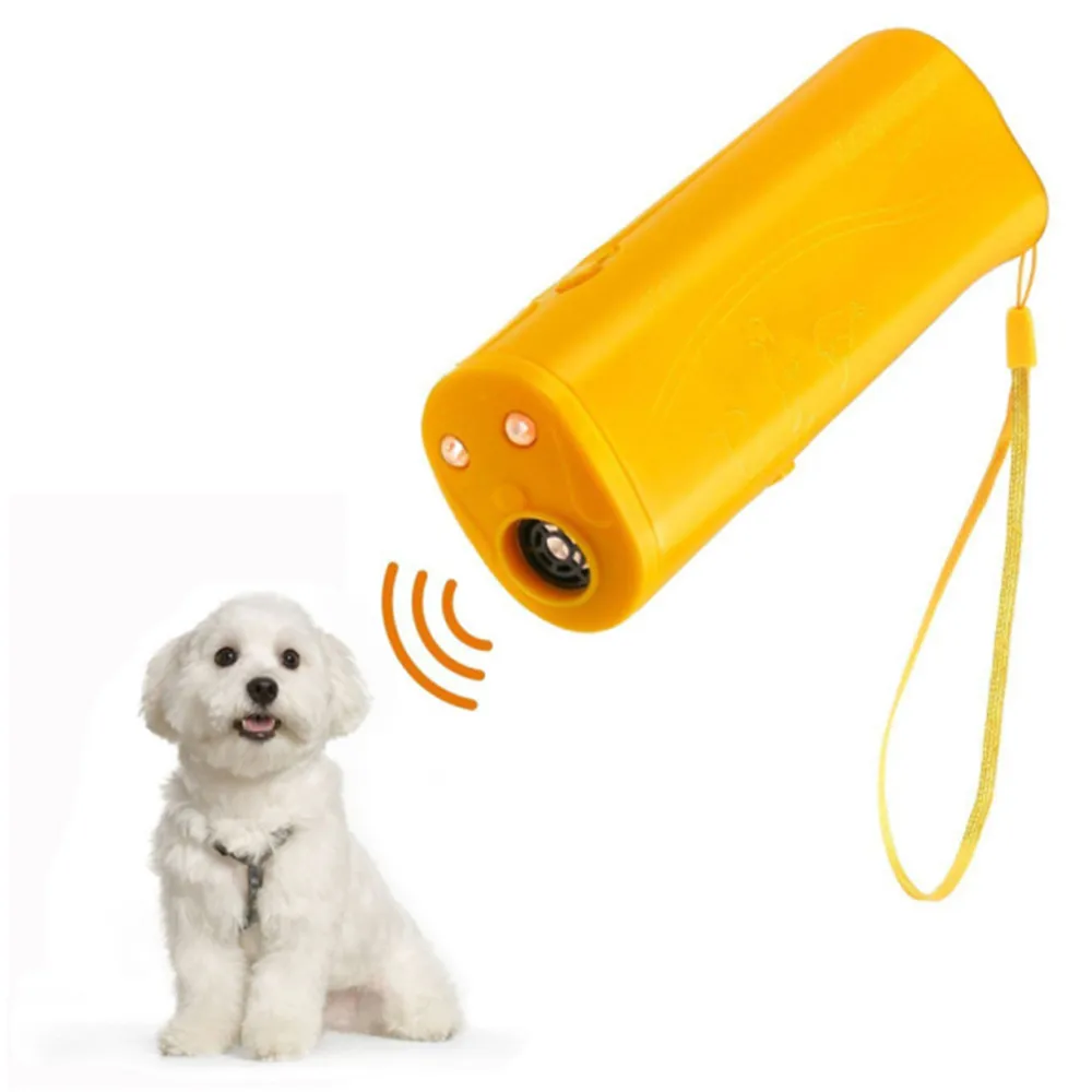 3 in 1 et repellente per cani dispositivo antiabbaio repellente per cani ad ultrasuoni Stop Bark Control forniture per l'addestramento con torcia a LED