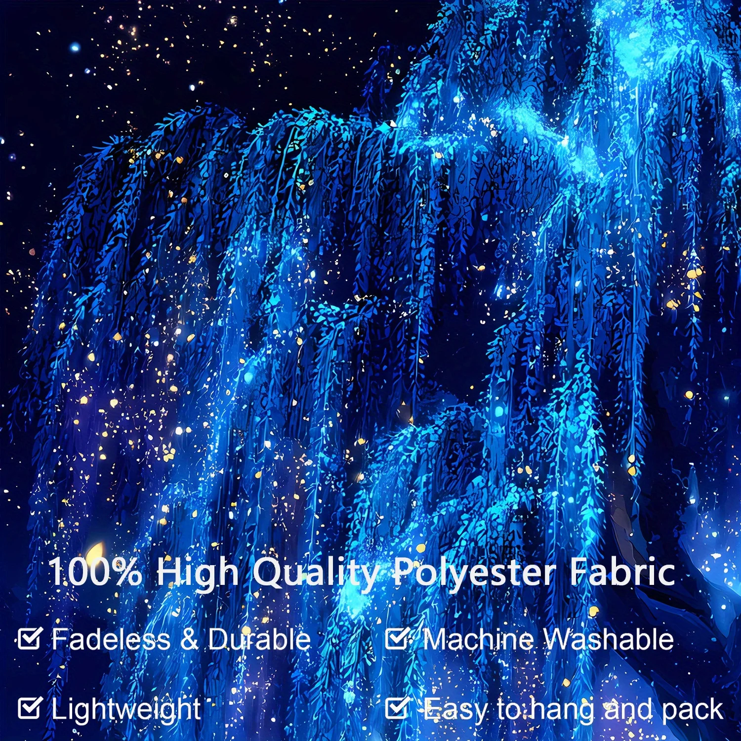 VIKAMA Gobelin Gwieździste Niebo Drzewo Życia Dekoracja Ścienna do Sypialni Estetyczny Wiszący Gobelin do Sypialni Biura Salonu Domu