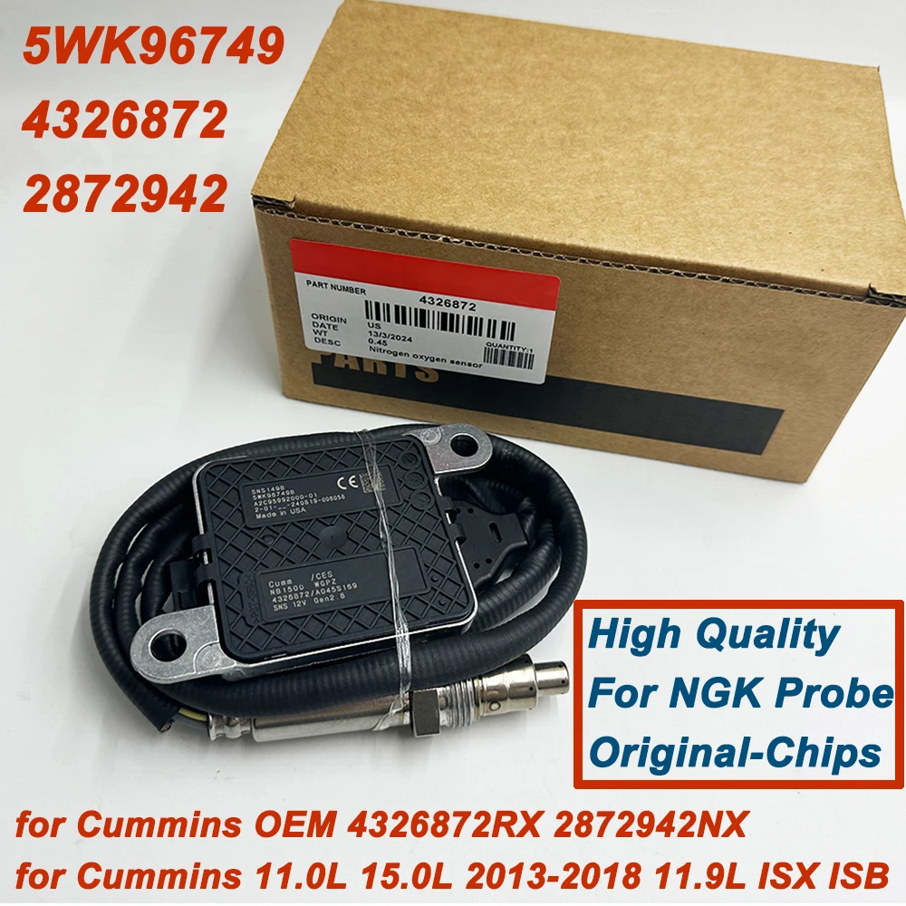 High Quality For Cummins Box 4326872 5WK96749 N-GK Probe Nitrogen Oxide Nox Sensor 5WK96749B 2872942NX For Cummins Engine 12V