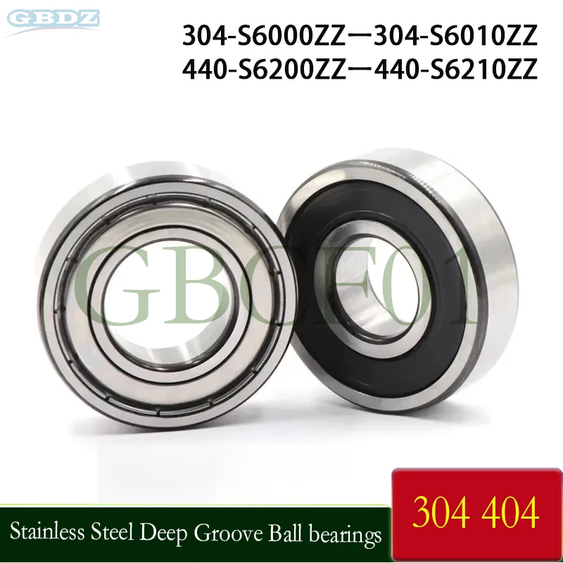 440 Stainless Steel Deep Groove Ball Bearing S6000-6210 Series Anti-Rust Wear-Resistant for Industrial Machinery Auto Parts