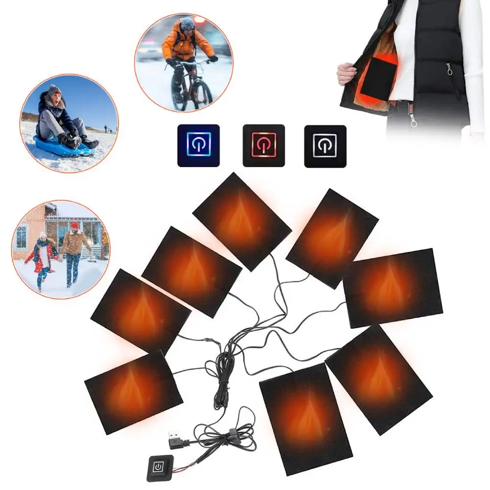 

3 Levels Winter Warm Pants Heated Pads USB Heating Pads for DIY Heated Clothing for Outdoor Winter Camping Hiking Ski Cycling