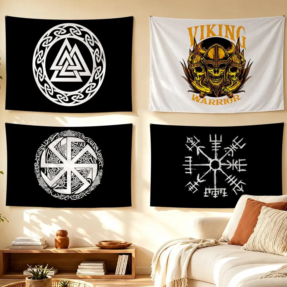 The Viking Hammer Tapestry Banner For College Dorm Bedroom Outdoor Living Room Wall Art Decor Party