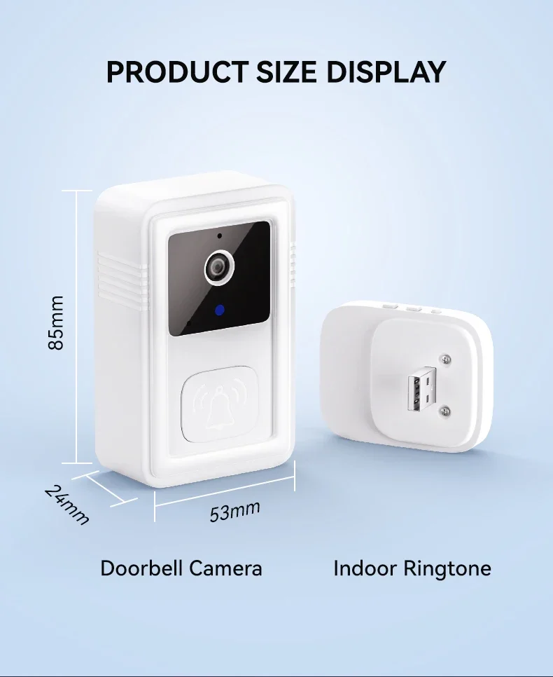 Smart Wireless Wifi Video Doorbell Waterproof 1080P HD Video Doorbell With Camera HD Infrared Night Vision Intercom Camera