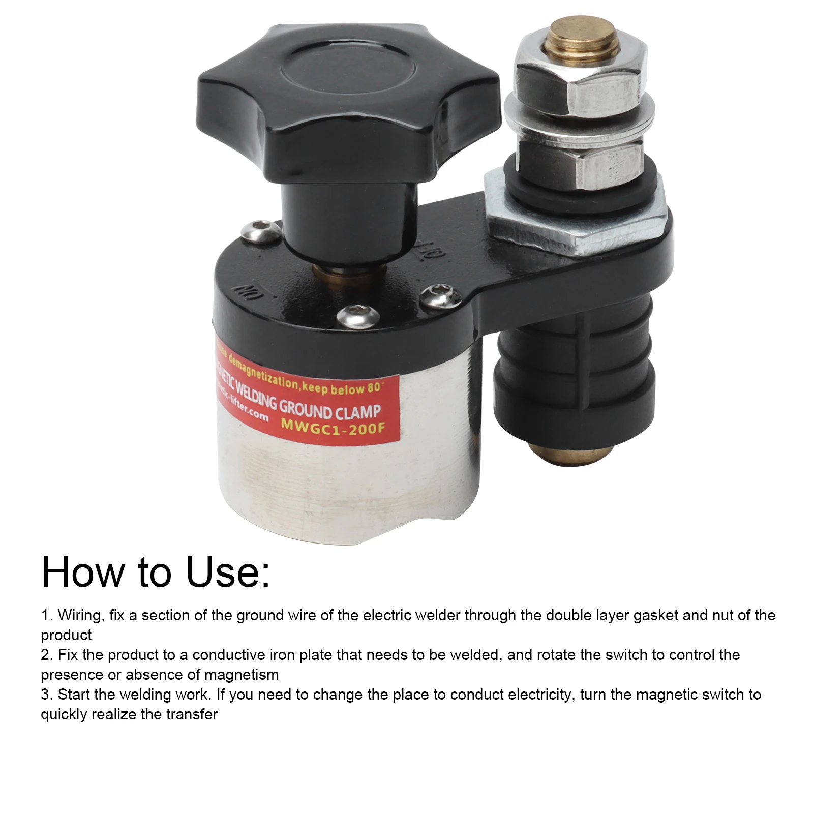 Magnet Grounding untuk Pengelasan, Penjepit Grounding Magnetik dengan Saklar On/Off yang Dapat Disesuaikan, Penyangga Magnet Grounding, Konektor Magnet Grounding