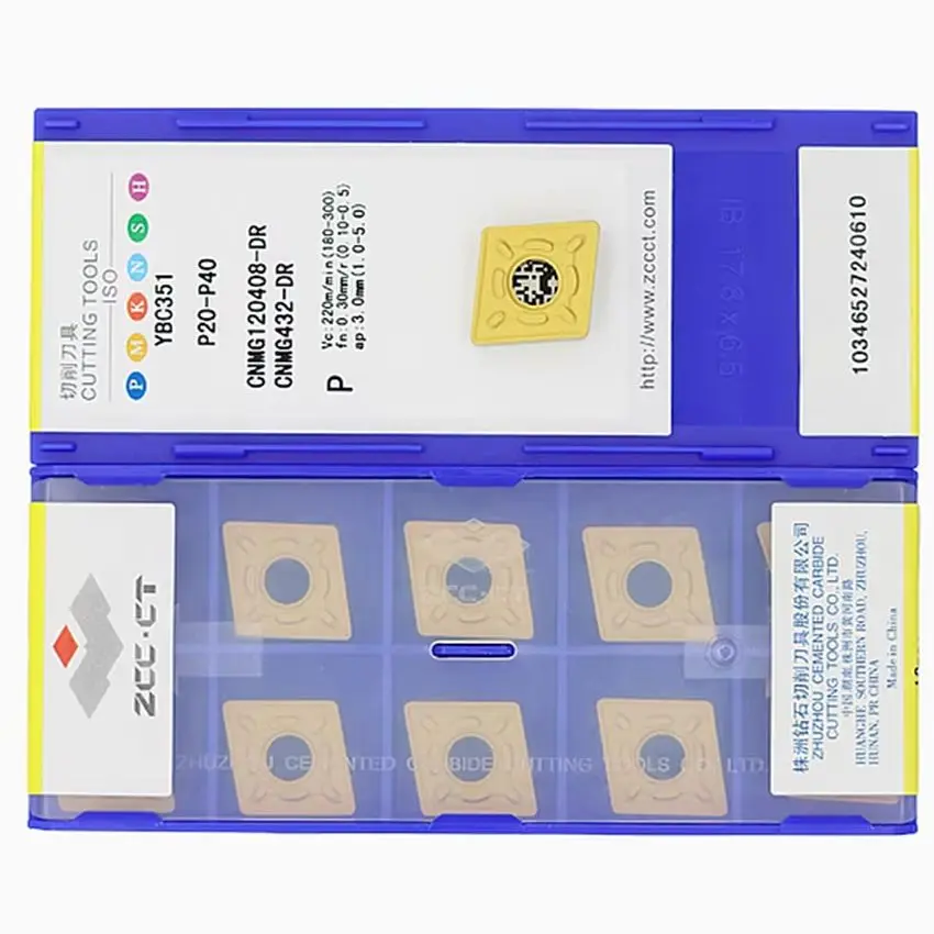 

CNMG120408-DR YBC351/CNMG120408-DR YBC251/CNMG120408-DR YBC151/CNMG120408-DR YBC152 ZCC.CT CNC carbide Turning inserts 10pcs/box