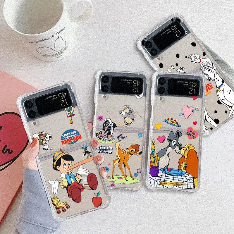 

Disney Bambi Alice Cheshires phone Cases for Samsung Galaxy Z Flip 3 case Z Flip 4 ZFlip 5 zflip Flip3 Flip4 Airbag Fundas Cover