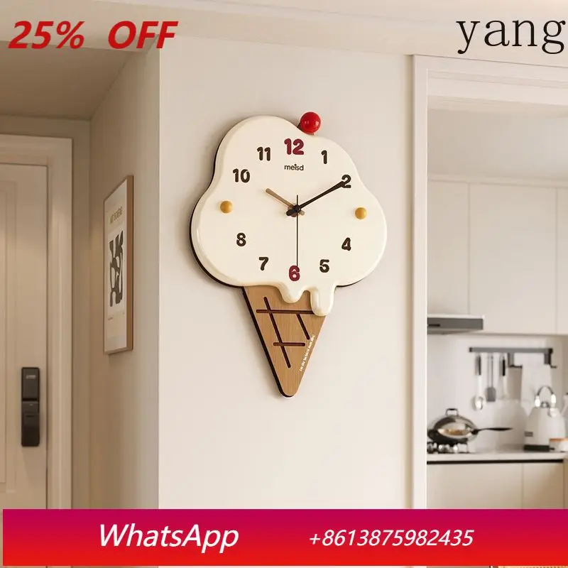 

LTT ice cream cream wind creative clock living room wall hanging personalized clock