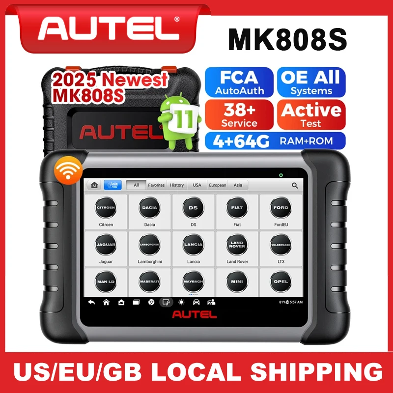 Autel MK808S Car Diagnostic Tool Automotive Code Reader OE All Systems Diagnostics Bidirectional OBD2 Scanner PK MX808S